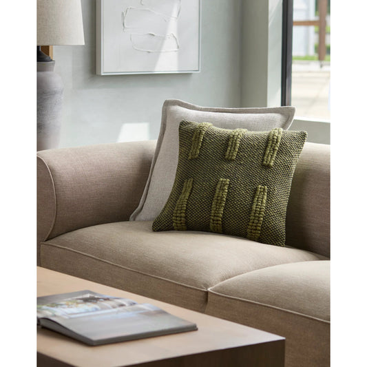 Harlow Pillow - 18591 by Surya in olive, black. Made from wool, polyester, cotton in a unique style.