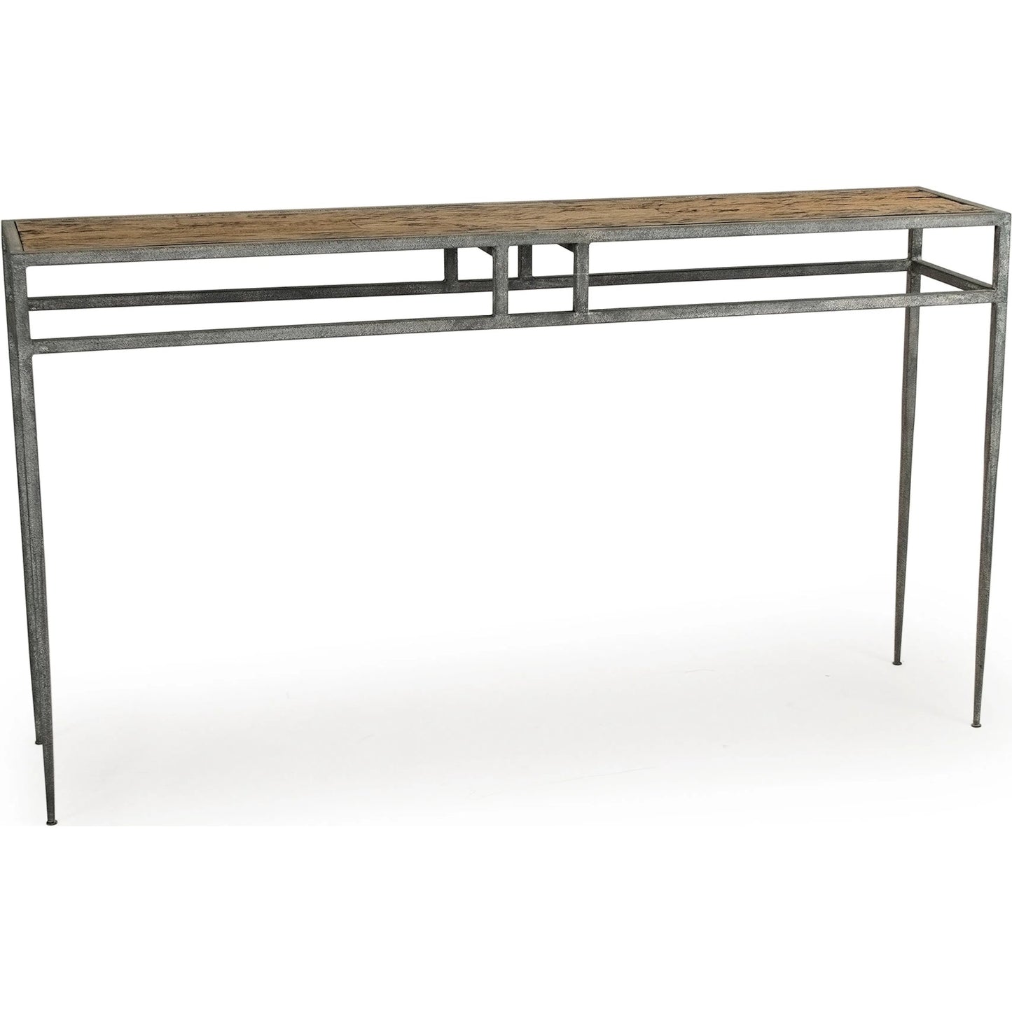 004 S-336660 | Additional Silo | Balzac Wall Table by Zentique in distressed top, rustic metal and oak, metal. Made from oak, metal in a modern style.
