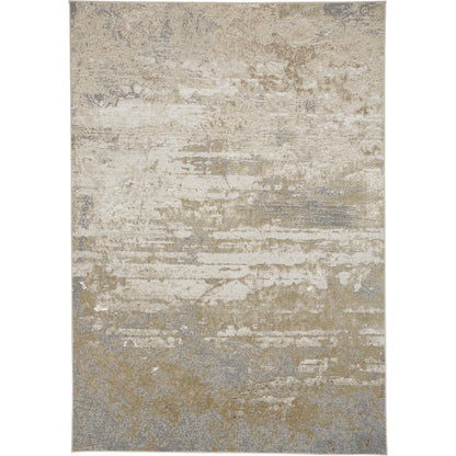 Aura Rug - 3567F by Feizy in ivory, gold, gray. Made from polyester, polypropylene in a unique style.