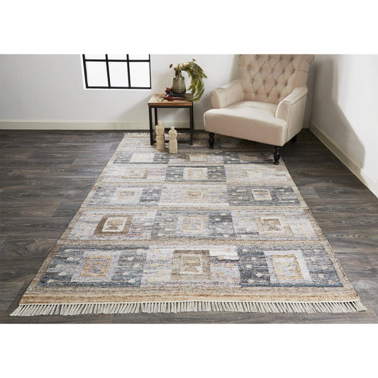 Beckett Moroccan Desert Rug - 0816F by Feizy in charcoal, multi. Made from pet in a unique style.