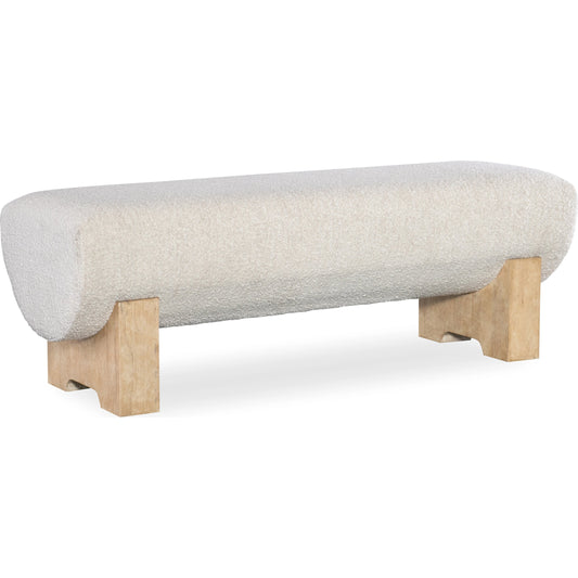 Retreat Bed Bench by Hooker Furniture in neo cream and dune. Made from wood, fabric 85% polyester, 10% acrylic, 5% cotton in a modern style.