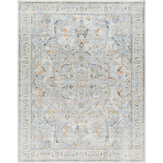 Hassler Rug - 32312 by Livabliss in light blue/orange. Made from main: 50% polyester, main: 