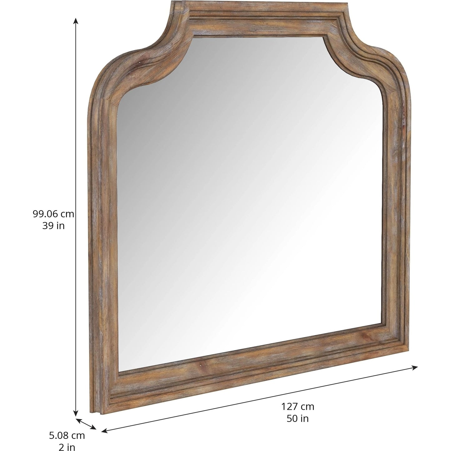 003 SI-2064903 | Additional Silo | Architrave Mirror by A.R.T. Furniture in almond. Made from pine solids and veneer, glass in a traditional style.