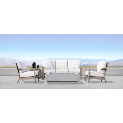Laguna Outdoor Sofa by Sunset West in browns. Made from aluminum in a modern style.