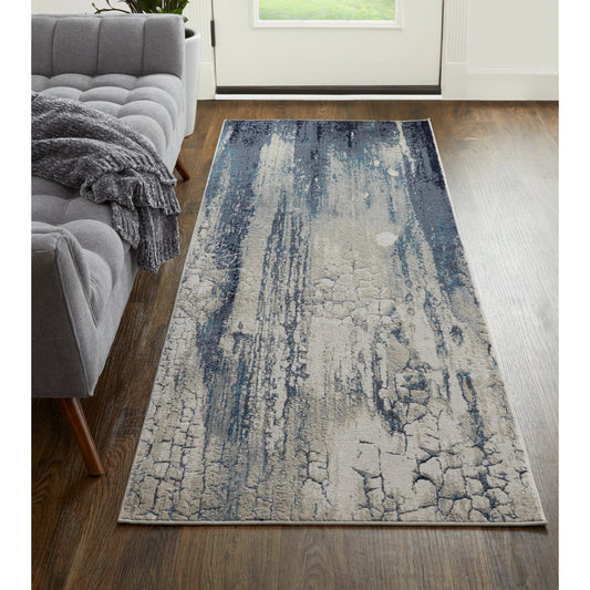 Indio Rug - 39H2F by Feizy in ivory, blue, black. Made from unique in a unique style.