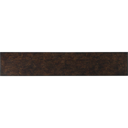 Giles Console Table by Hooker Furniture in golden madrone burl, silver leaf. Made from golden madrone burl, metal in a traditional style.