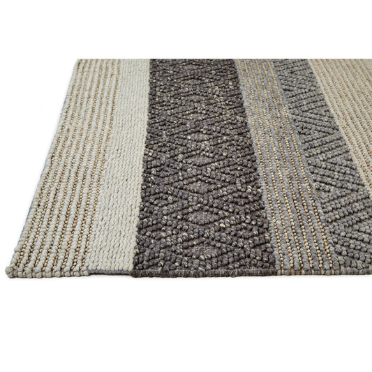 Berkeley Transitional Stripes Rug - 0811F by Feizy in gray, taupe, tan. Made from wool in a unique style.