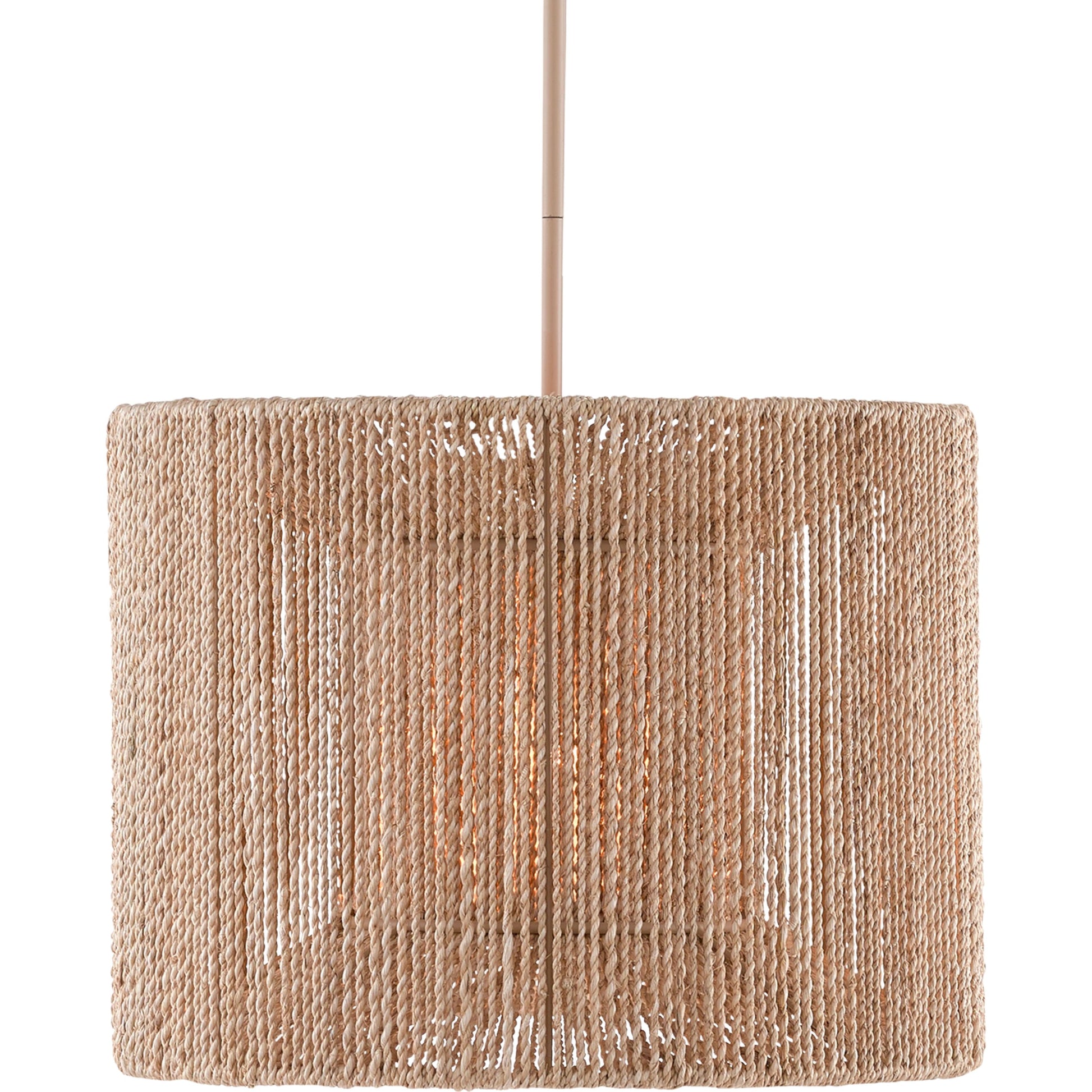 Mereworth Chandelier by Currey and Company in natural rope, beige. Made from wrought iron, abaca rope in a coastal style.