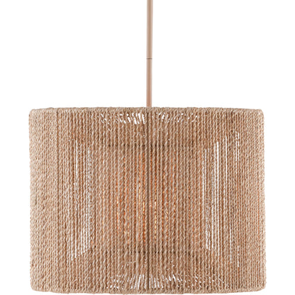 Mereworth Chandelier by Currey and Company in natural rope, beige. Made from wrought iron, abaca rope in a coastal style.