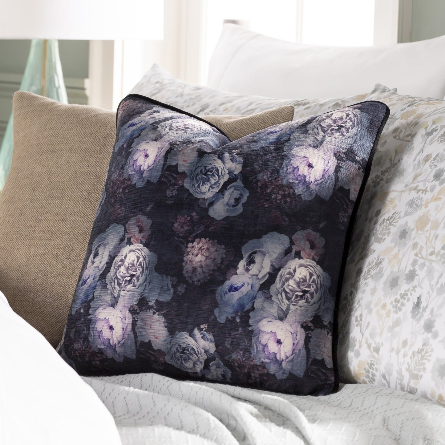 003 SR-880371,SR-880372,SR-880373,SR-880374,SR-880375,SR-880376 | Lifestyle | Horticulture Pillow - 33095 by Surya in black, gray, slate, light gray, lilac. Made from 100% polyester in a modern style.