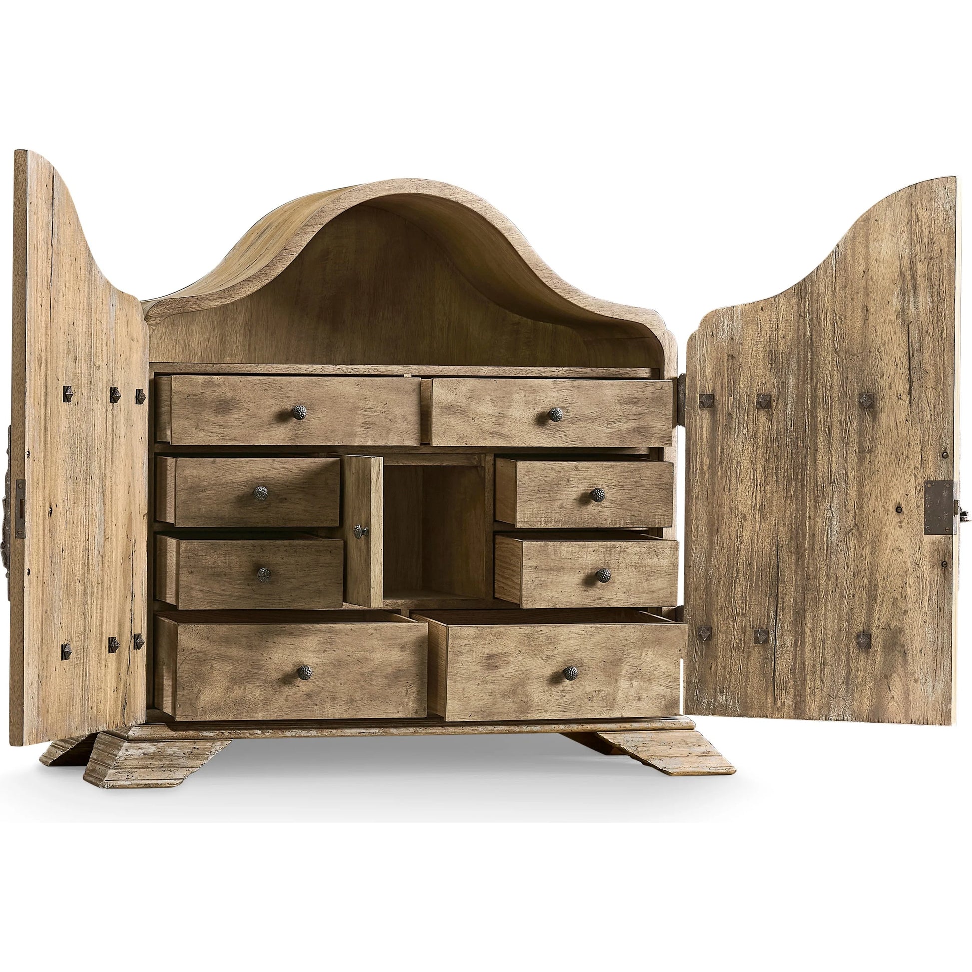 Caldera Box Cabinet by Jonathan Charles in light spain painted walnut. Made from acacia veneer in a traditional style.