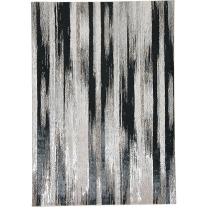 Micah Rug - 3338F by Feizy in black, silver, gray. Made from polyester, polypropylene in a unique style.