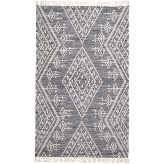 Savona Transitional Southwestern Rug - 0795F by Feizy in gray, ivory, blue. Made from wool, cotton in a unique style.