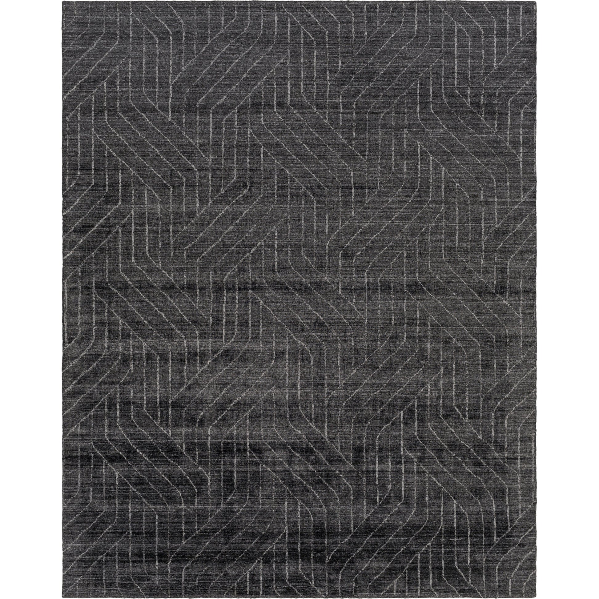 Hightower Rug - 23234 by Surya in charcoal. Made from 100% viscose in a unique style.