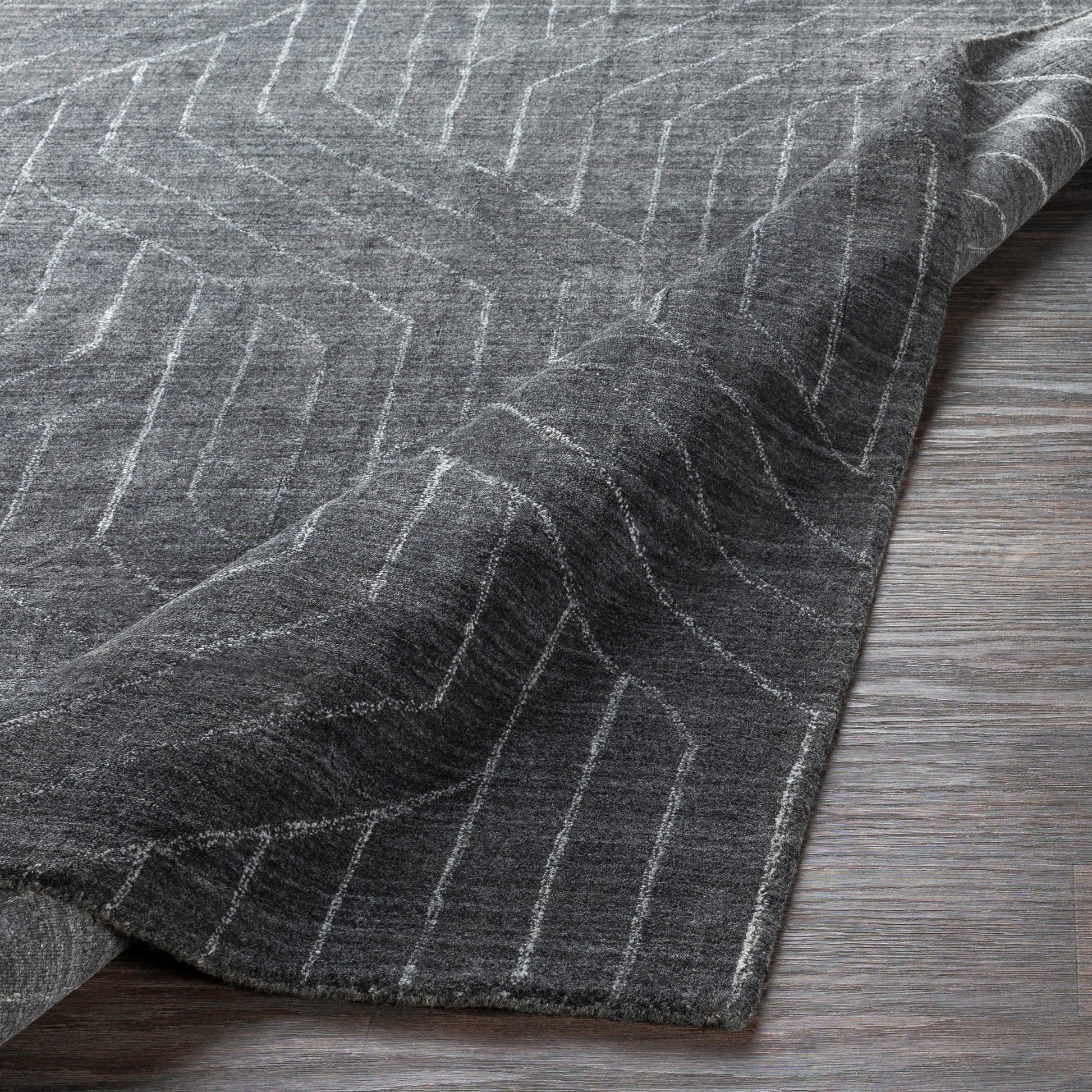 Hightower Rug - 23234 by Surya in charcoal. Made from 100% viscose in a unique style.