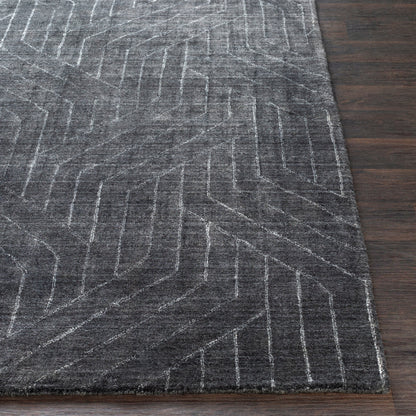 Hightower Rug - 23234 by Surya in charcoal. Made from 100% viscose in a unique style.