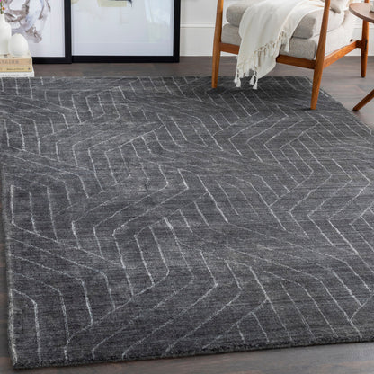 Hightower Rug - 23234 by Surya in charcoal. Made from 100% viscose in a unique style.