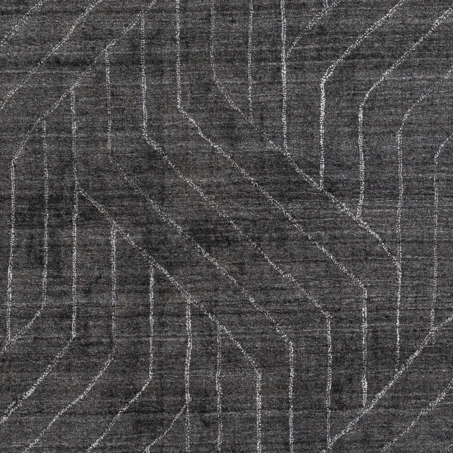 007 102278-26644,102278-26645,102278-26646,102278-26710,102278-26711 | Closeup | Hightower Rug - 23234 by Surya in charcoal. Made from 100% viscose in a unique style.