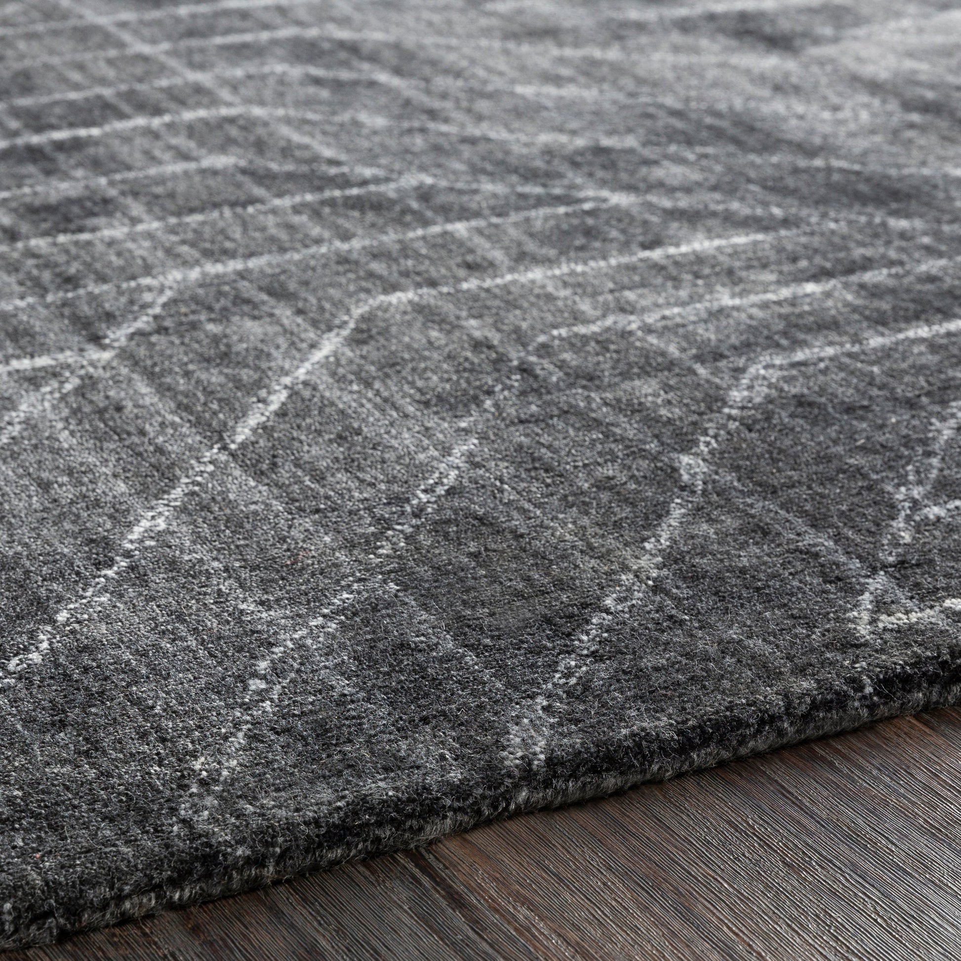 Hightower Rug - 23234 by Surya in charcoal. Made from 100% viscose in a unique style.