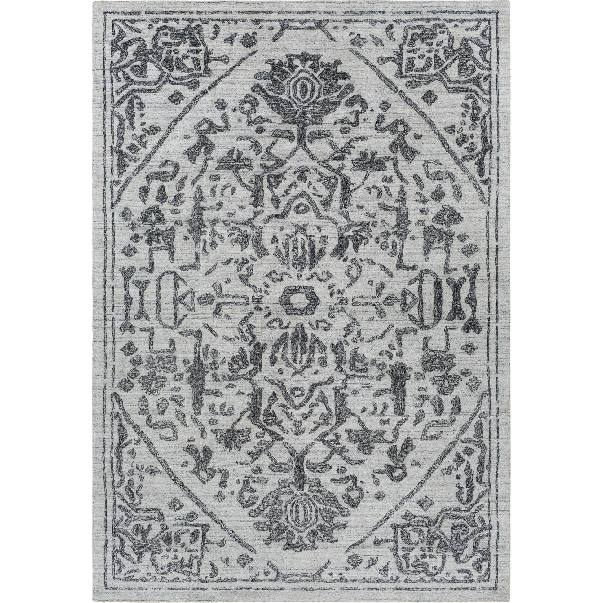 Hightower Rug - 26862 by Surya in light gray, black. Made from 100% viscose in a unique style.