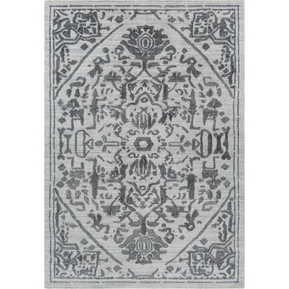 Hightower Rug - 26862 by Surya in light gray, black. Made from 100% viscose in a unique style.