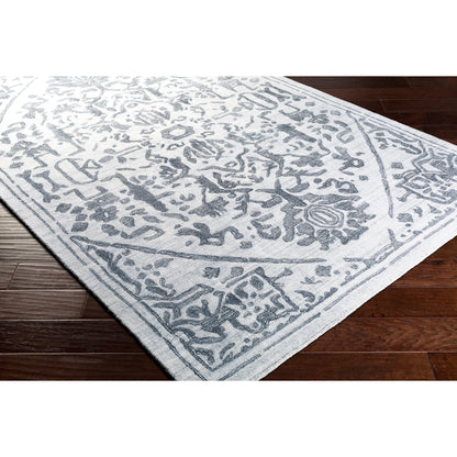 Hightower Rug - 26862 by Surya in light gray, black. Made from 100% viscose in a unique style.