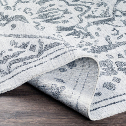 Hightower Rug - 26862 by Surya in light gray, black. Made from 100% viscose in a unique style.