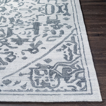 Hightower Rug - 26862 by Surya in light gray, black. Made from 100% viscose in a unique style.