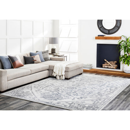 Hightower Rug - 26862 by Surya in light gray, black. Made from 100% viscose in a unique style.