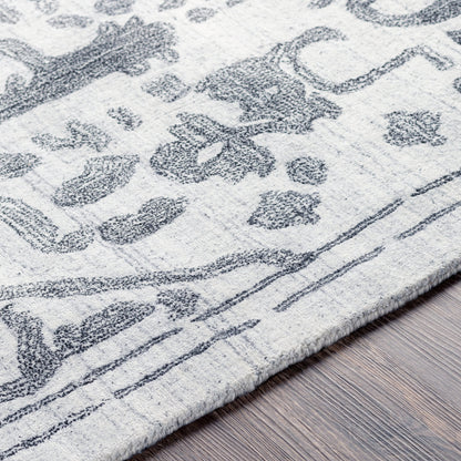 Hightower Rug - 26862 by Surya in light gray, black. Made from 100% viscose in a unique style.