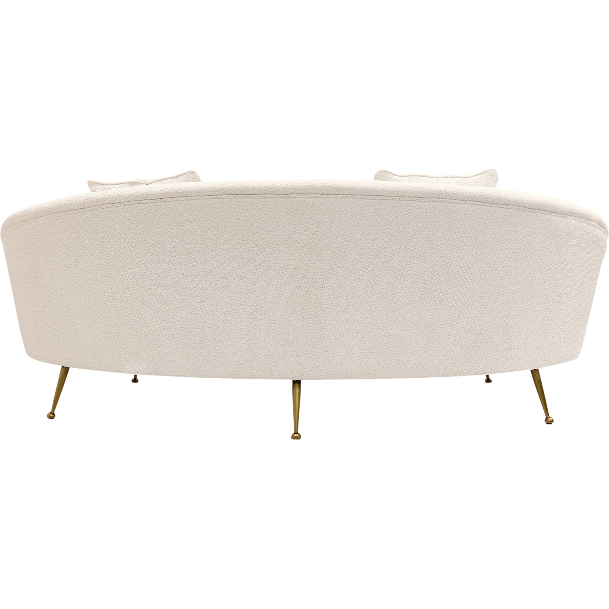 Vicenza Curved Sofa by Pasargad Home in ivory. Made from polyester fabric in a modern style.