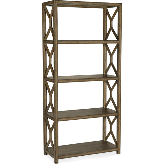 Sundance Etagere by Hooker Furniture in cliffside. Made from pecan veneers in a traditional style.
