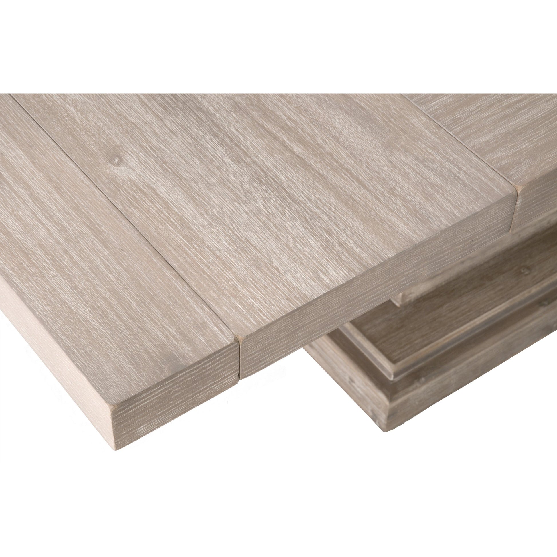 Hudson Square Dining Table by Essentials For Living in natural gray. Made from solid acacia, acacia veneer in a cottage & farmhouse style.