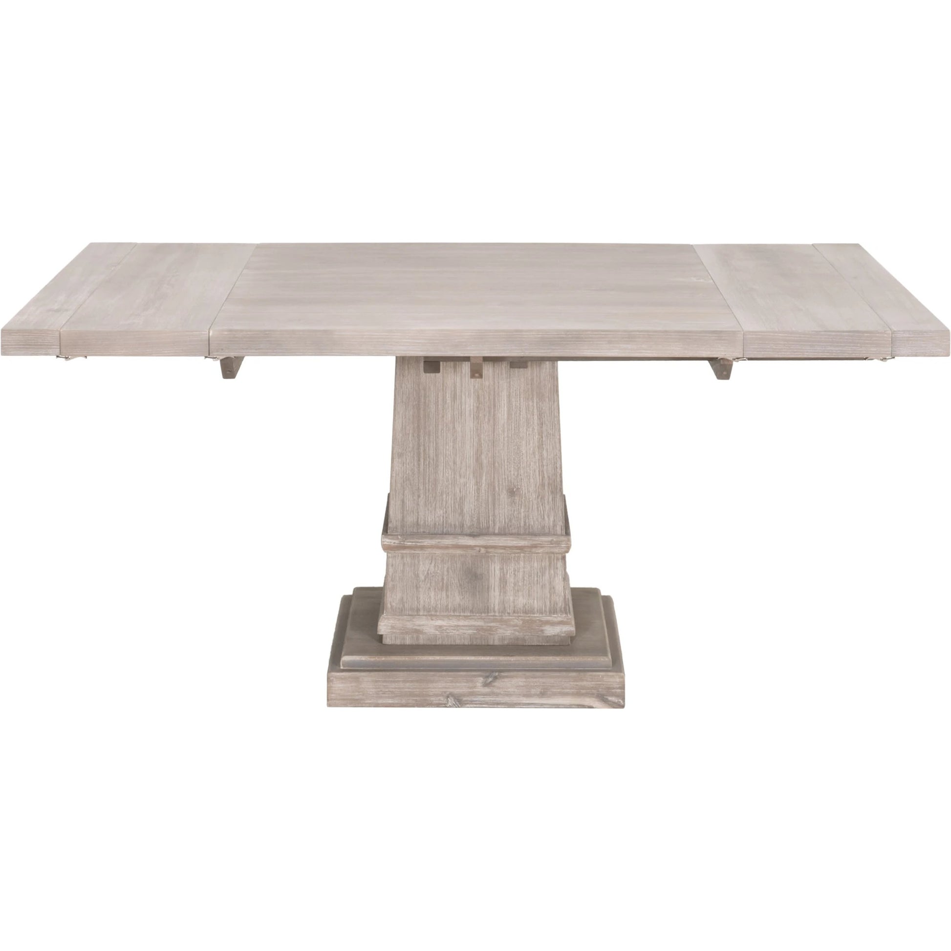 Hudson Square Dining Table by Essentials For Living in natural gray. Made from solid acacia, acacia veneer in a cottage & farmhouse style.