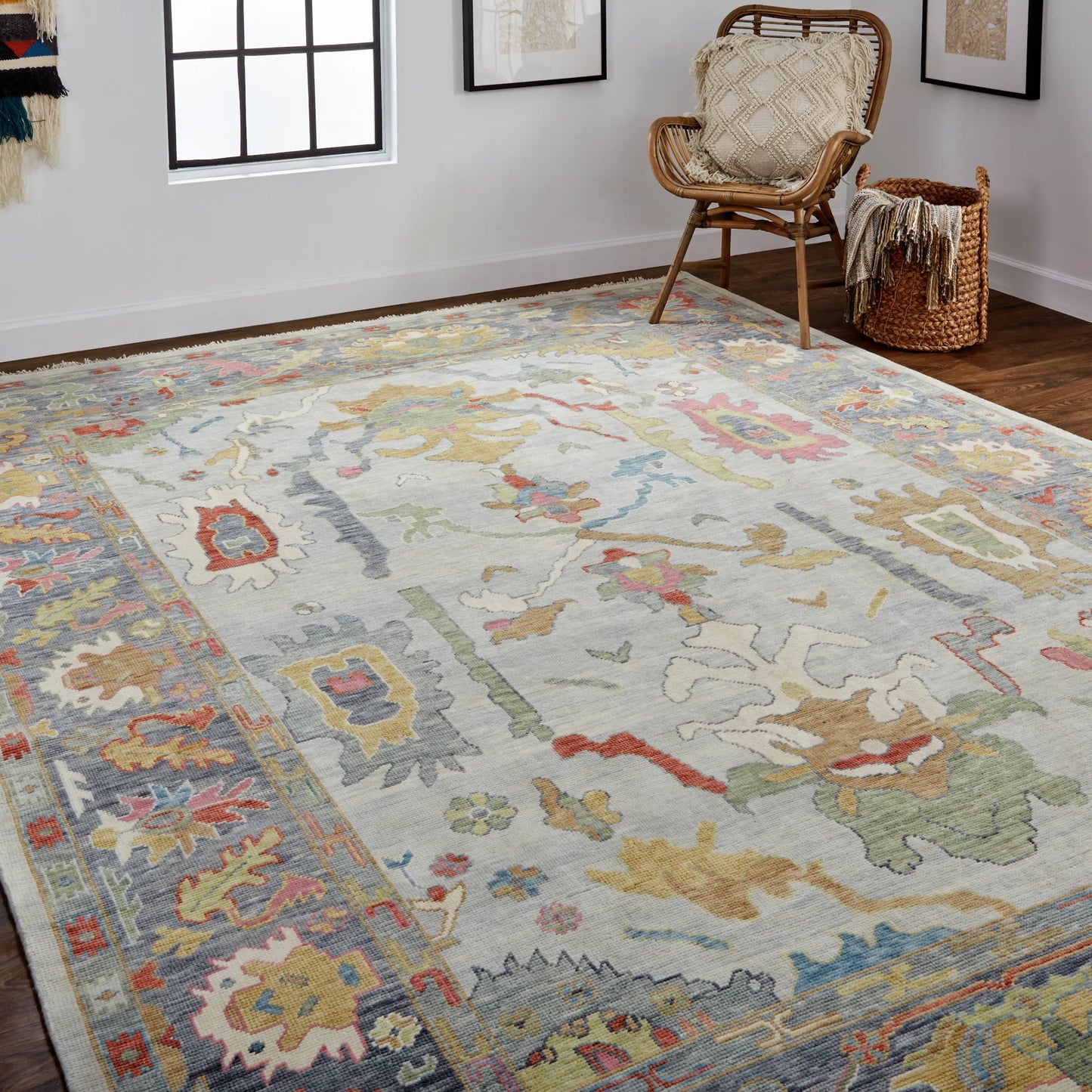 055 SI-1830312 | Lifestyle | Karina Traditional Persian Rug - 6794F by Feizy in blue, gray, gold. Made from wool in a unique style.