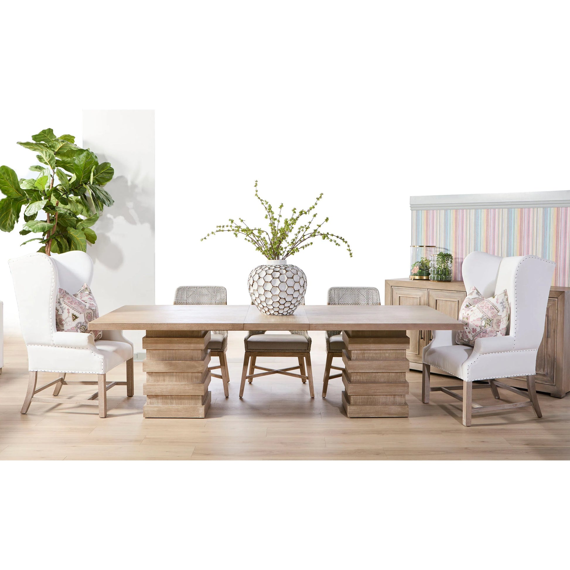 Hunter Media Sideboard by Essentials For Living in natural gray acacia. Made from solid acacia wood, acacia veneer, mdf in a transitional style.