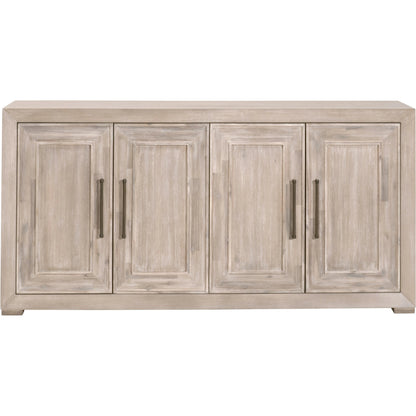 Hunter Media Sideboard by Essentials For Living in natural gray acacia. Made from solid acacia wood, acacia veneer, mdf in a transitional style.
