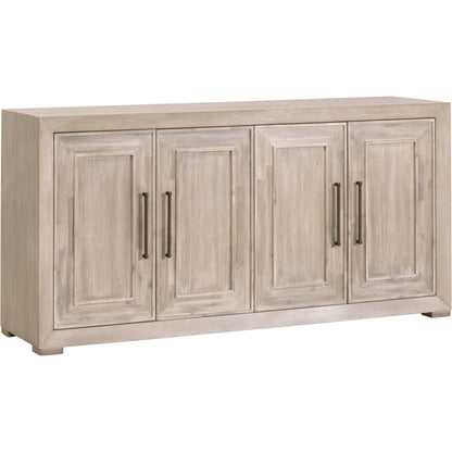 Hunter Media Sideboard by Essentials For Living in natural gray acacia. Made from solid acacia wood, acacia veneer, mdf in a transitional style.