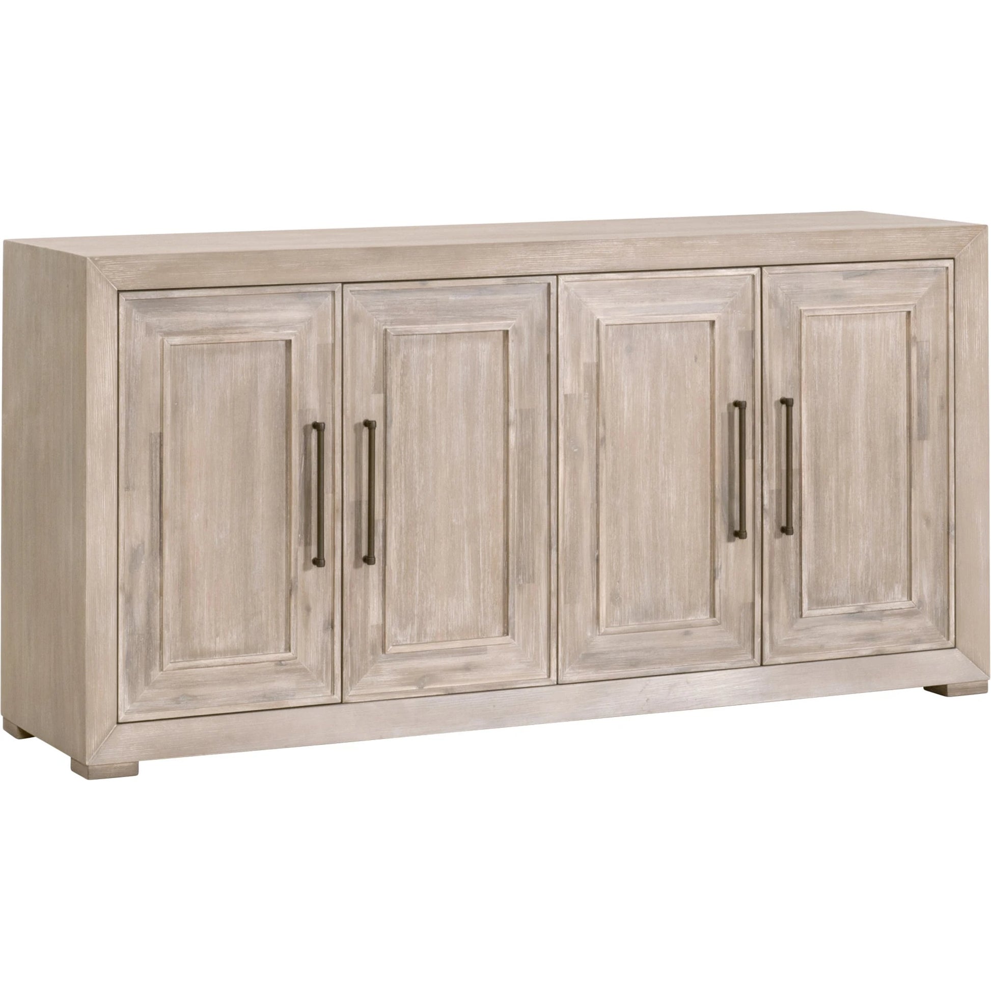 Hunter Media Sideboard by Essentials For Living in natural gray acacia. Made from solid acacia wood, acacia veneer, mdf in a transitional style.