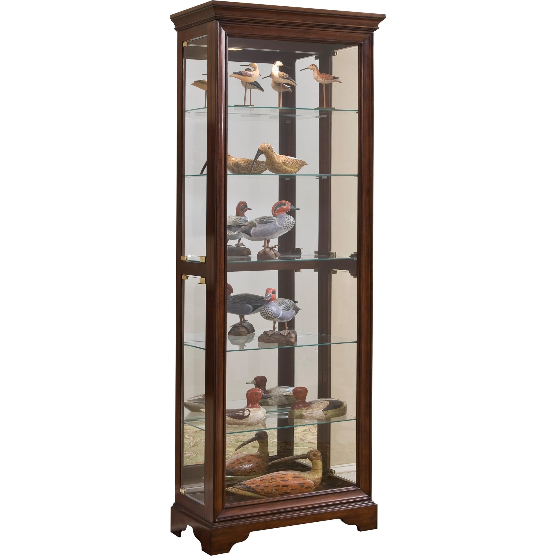29'' Wide Hardwood Dark Brown Curio Display Cabinet by Pulaski Furniture in dark brown. Made from select hardwoods in a traditional style.