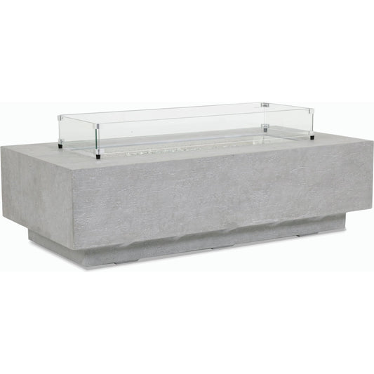 Gravelstone Outdoor Rectangular Fire Table by Sunset West in gravelstone. Made from gfr concrete in a unique style.
