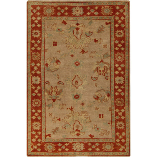 Haven Rug - 1365 by Surya in beige, rust, seafoam, light olive, brown. Made from 100% wool in a unique style.