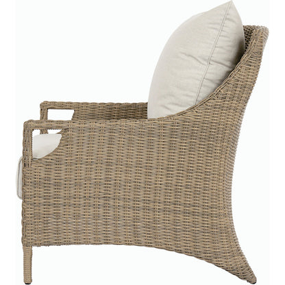 Ibiza Outdoor Club Chair by Sunset West in carbon. Made from resin wicker in a modern style.