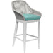 Miami Outdoor Barstool by Sunset West in frost. Made from olefin rope in a coastal style.