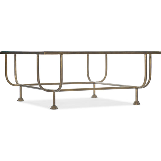 Commerce & Market Kiara Cocktail Table by Hooker Furniture in gold. Made from iron, tempered glass in a transitional style.
