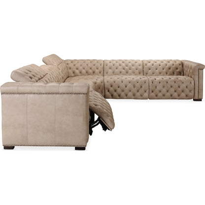 Savion Grandier 5 Piece Sectional by Hooker Furniture. Made from leather in a modern style.