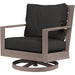 Laguna Outdoor Swivel Chair by Sunset West in browns. Made from aluminum in a modern style.