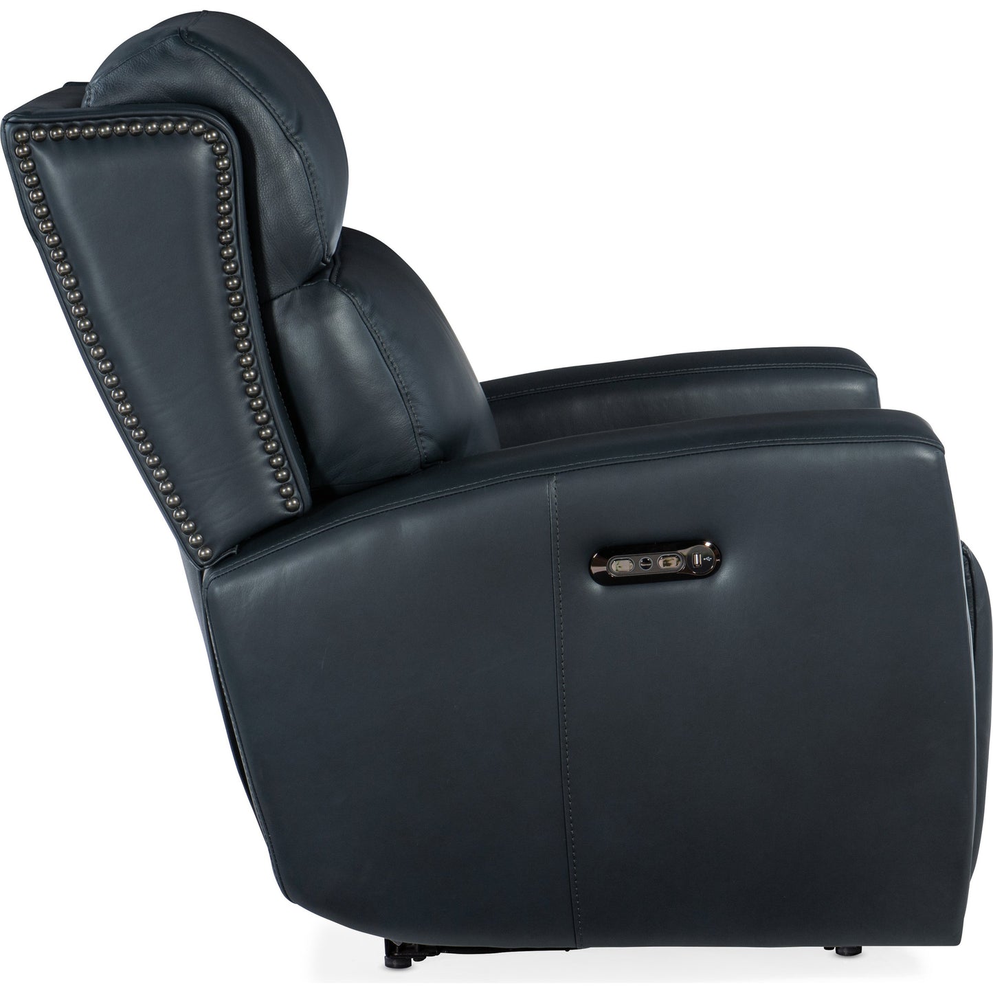 009 SI-1873199 | Additional Silo | Ruthe Zero Gravity Power Recliner by Hooker Furniture in salvo denim. Made from leather in a traditional style.