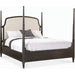 Americana King Upholstered Poster Bed by Hooker Furniture in beige. Made from oak veneers and fabric in a modern style.
