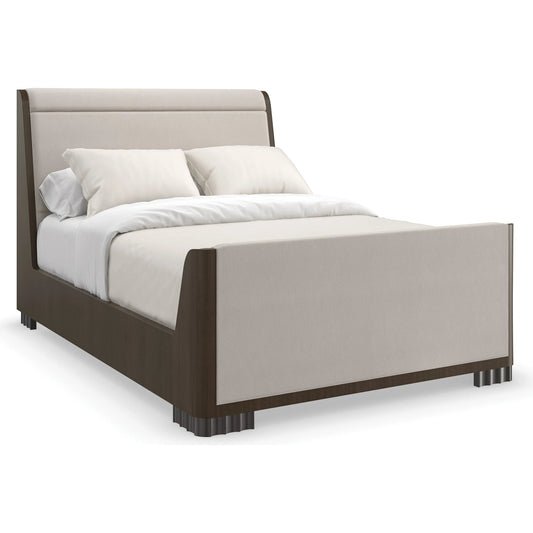 Slow Wave Queen Bed by Caracole in dark chocolate and otter, dark chocolate. Made from poplar, dyed tupelo in a unique style.